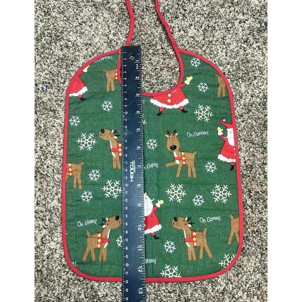 Lot Of 6 Quilted Handmade Christmas Baby Bib Large Size‎ 12